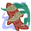dibujo pixel del pez con un planta